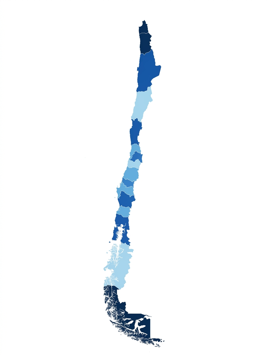Mapa de Chile con presencia de clientes y entregas CelMart